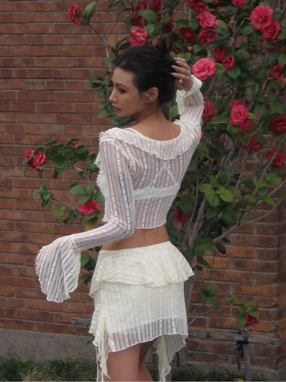 IcyVibe Only Lace Asymmetrical Top | Size S | Excellent - Picture 2 of 7